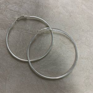 Large stirling silver hoops